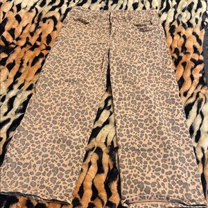 American Eagle Outfitters Leopard Print Cropped STOVEPIPE Jeans